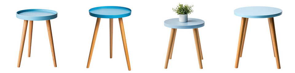 Stylish and Functional Minimalist Wooden Side Tables with a Potted Plant Vase Accent for Contemporary Home Office or Bedroom Decor