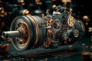 Fototapeta premium Abstract background of machines and mechanisms for presentation