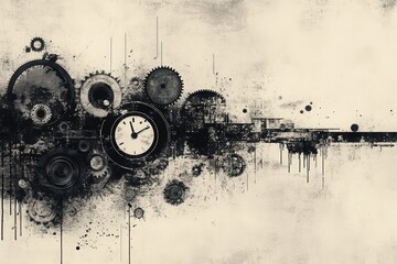 Obraz premium Abstract background of machines and mechanisms for presentation