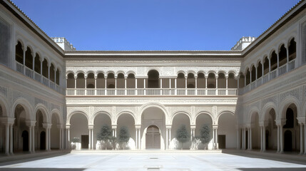 Fototapeta premium Palace Courtyard 3D Illustration