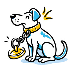 Adorable Dog with Collar Vector - Free Download