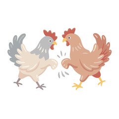 Farm Animal Vector: Adorable Chickens Design