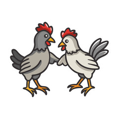 Farm Animal Vector: Adorable Chickens Design