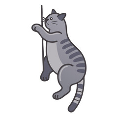 Cute Gray Cat Cartoon Vector for Your Projects