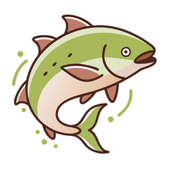 Jumping Fish Icon for Fishing and Nature Projects