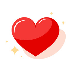 Shiny Red Heart Vector Illustration