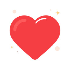 Bright Red Heart Illustration for Romantic Themes