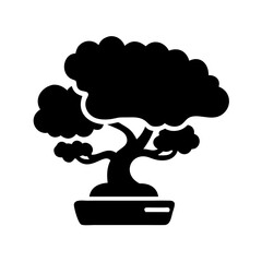 Minimalist Bonsai Plant Graphic for Nature Lovers