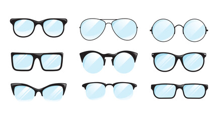 Eyeglasses design  vector set, fashion, accessory