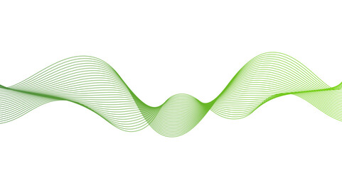 Transparent horizontal green wave on white background.Wavy fluid pattern design. Modern concept for presentation, banner, backdrop.green wave lines frame,