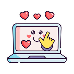 Romantic Digital Communication Icon with Hearts