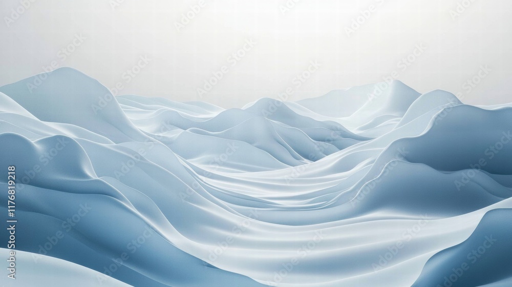 Poster abstract ocean wave patterns create a tranquil and serene atmosphere in cool blue tones. generative 