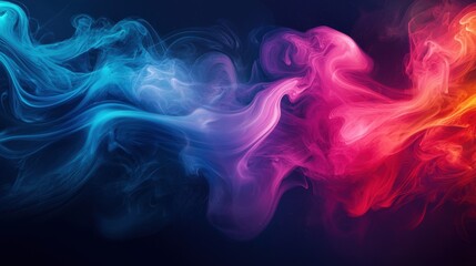 Fototapeta premium Abstract colorful smoke waves blending in harmony