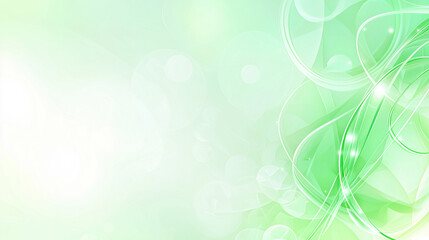 Soft green gradient background with glowing light effects and delicate bokeh patterns creating a serene and fresh atmosphere
