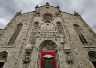 Facade Santa Maria Assunta cathedral, Dome of Como, Lombardy, Italy