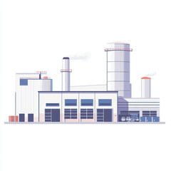 Industrial pollution with smoke rising from chimneys and factory plants