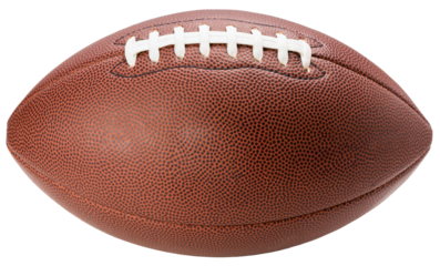 American football ball isolate on white background, full ball, rugby ball isolate on white PNG File.