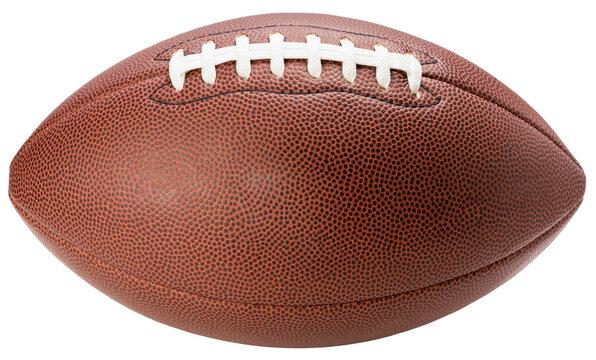 American football ball isolate on white background, full ball, rugby ball isolate on white PNG File.