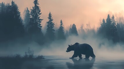 Background image of a bear style of book illustrations