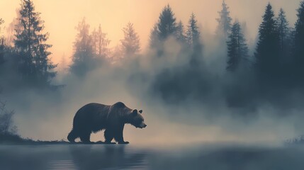 Background image of a bear style of book illustrations