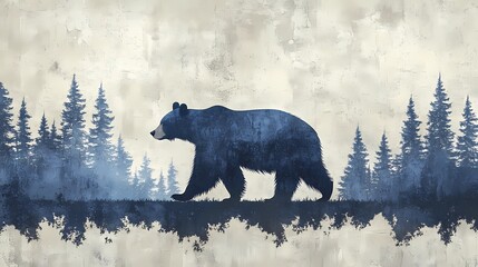 Background image of a bear style of book illustrations