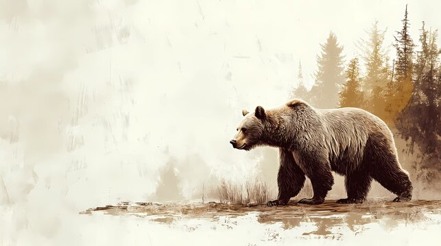Background image of a bear style of book illustrations