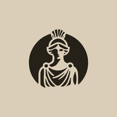 Elegant athena goddess logo
