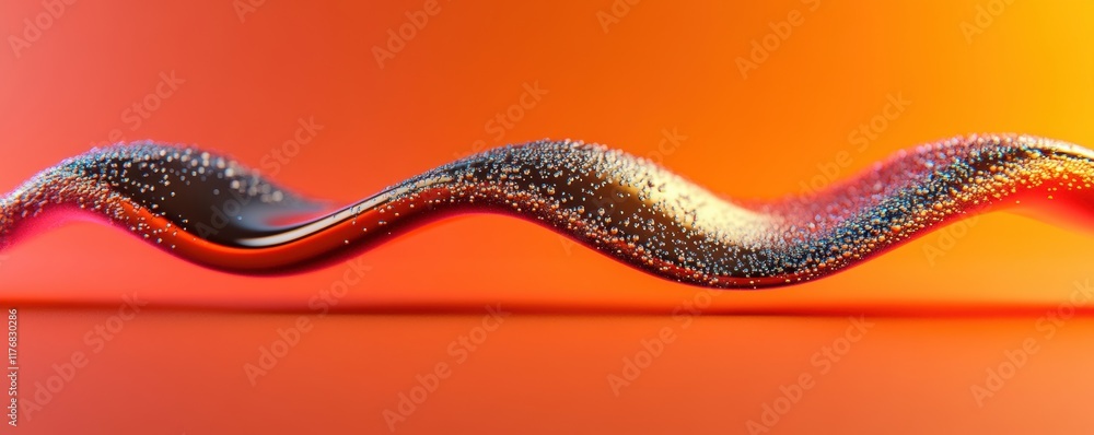 Aufkleber vibrant abstract wave with colorful particles on gradient background