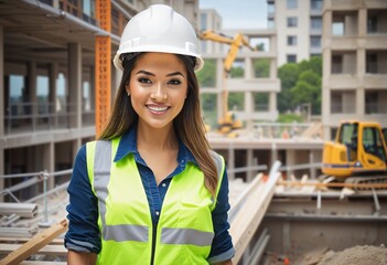 Smiling Female Construction Worker, Portrait