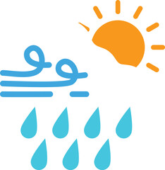 Weather illustration icon flat art design