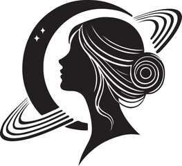 silhouette of beautiful profile of woman face concept beauty and fashion