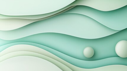 Obraz premium Pastel green abstract background. Geometric shape, ai generated