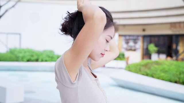 young woman in the city