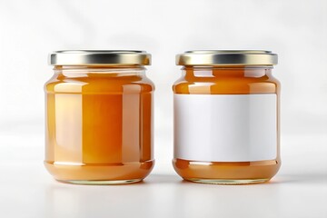 glass jar with honey Mockup