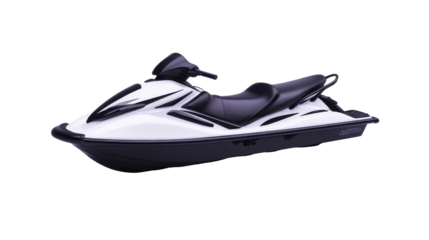 A sleek white jet ski designed for thrilling water adventures. transparent background