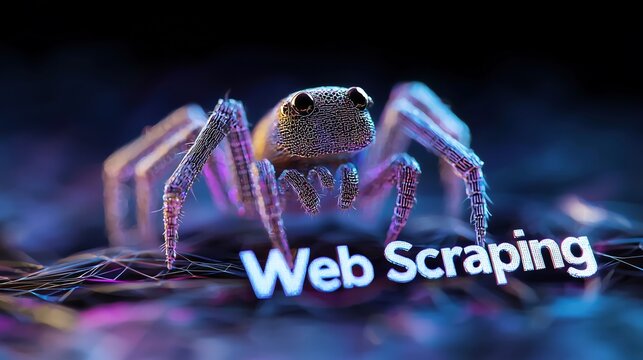 Web Scraping: Cyber Spider 3D Render - AI and machine learning