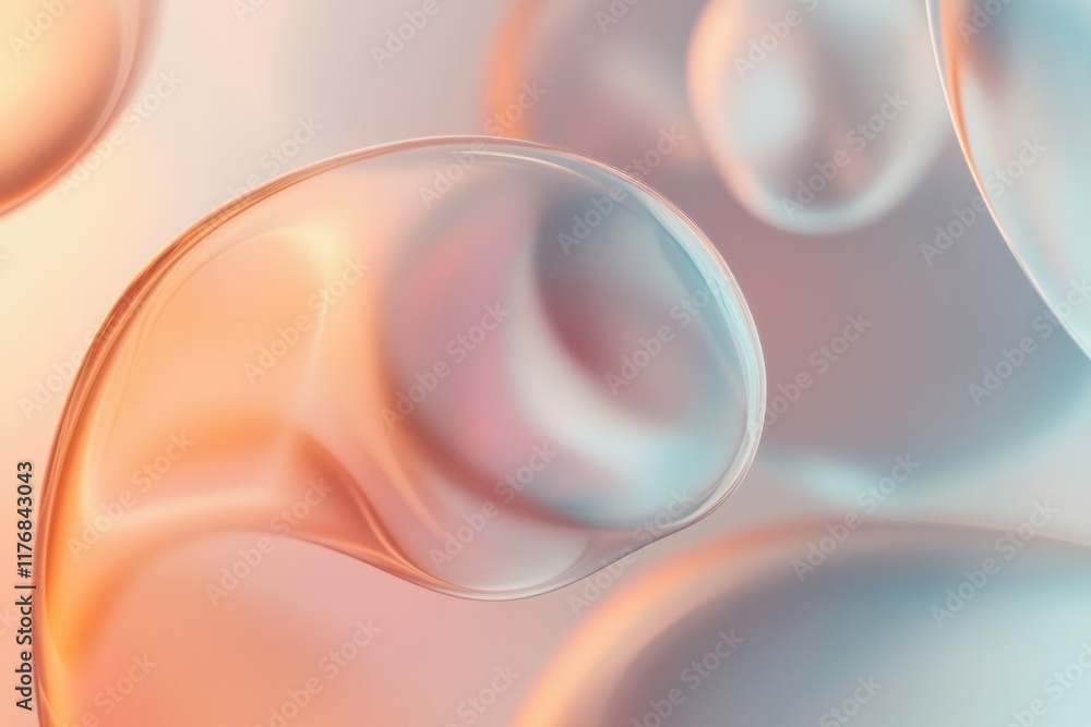 Leinwandbilder abstract organic shapes with glowing elements create a mesmerizing visual of 3d semi transparent wat