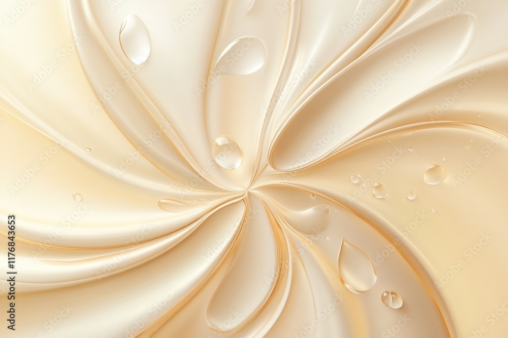 Leinwandbilder Abstract organic shapes create flowing patterns resembling glowing water droplets in soft hues. Generative AI