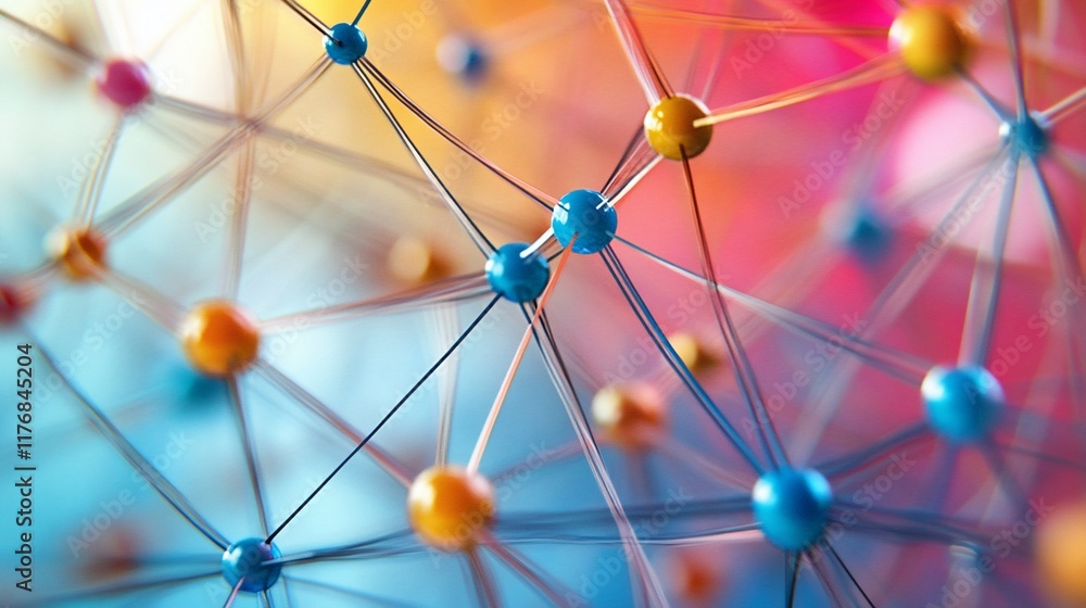 Poster abstract colorful network connection.