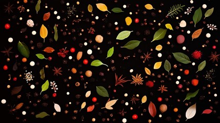 A modern flat-lay of flavor fusion essentials, featuring herbs, spices, and seasonings from various cuisines