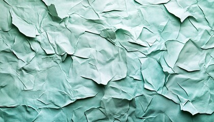 Fototapeta premium Crumpled Textured Paper Background in Soft Mint Green Color for Creative Design and Artistic Purposes