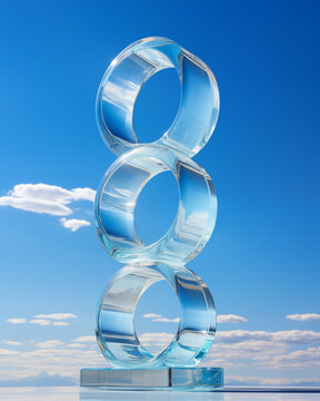 round glass rod The background is the sky.