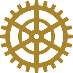 歯車　銅　金色　ベクター　イラスト　アイコン　単体