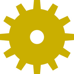 歯車 アイコン シンプル イラスト 金色 単体	
