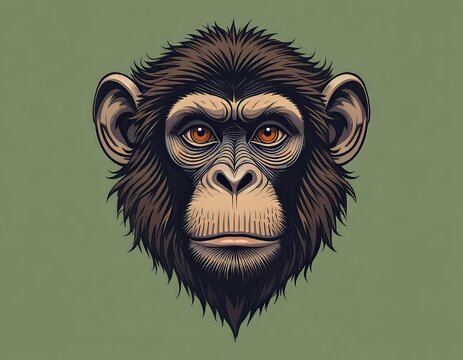 Ilustraci&oacute;n de la cara del mono con arte