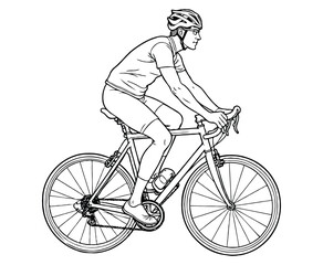 Obraz premium Cycling outline coloring page easy