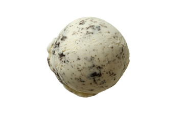 Obraz premium Creamy chocolate chip ice cream scoop on a plain background ready to be enjoyed