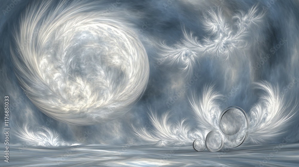 Poster ethereal clean environment with soft white textures and patterns