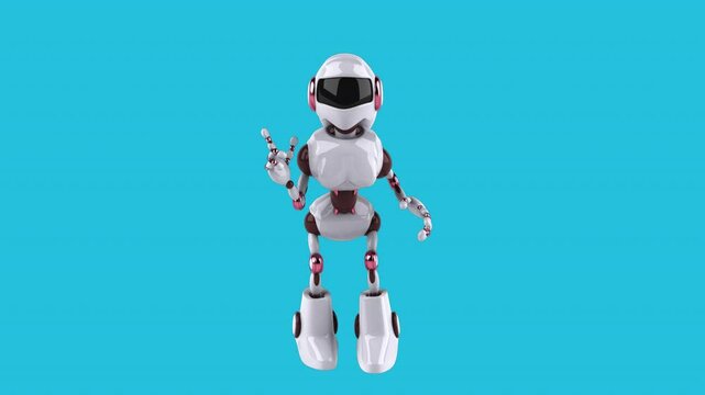Fun 3D cartoon robot talking (with alpha channel)