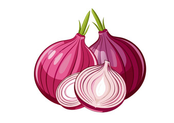 red onion isolated on white